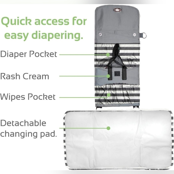 New stripes diaper clutch with changing pad - Picture 2 of 3